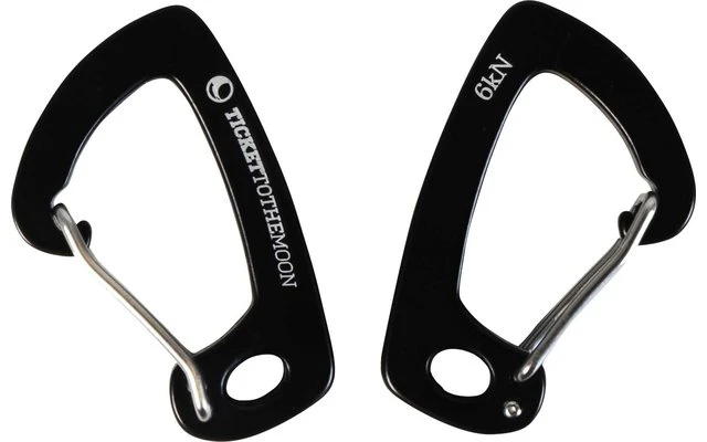 Ticket To The Moon 6kN Aluminium Karabiner Für Ausrüstung Und Leichte Hängematte 2 Stück 2 Ticket To The Moon 6kN Aluminium Karabiner Für Ausrüstung Und Leichte Hängematte 2 Stück – Bild 2