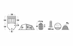 High Peak Zelt Goshawk 4 Tunnelzelt -Camping Gear Günstiges Camping Geschäft 803042 5244845